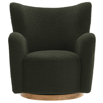 Modway - Montrose Wingback Sherpa Swivel Accent Chair by Modway  Living Room Sofas and Armchairs Brown - EEI-7105-FRN-WAL