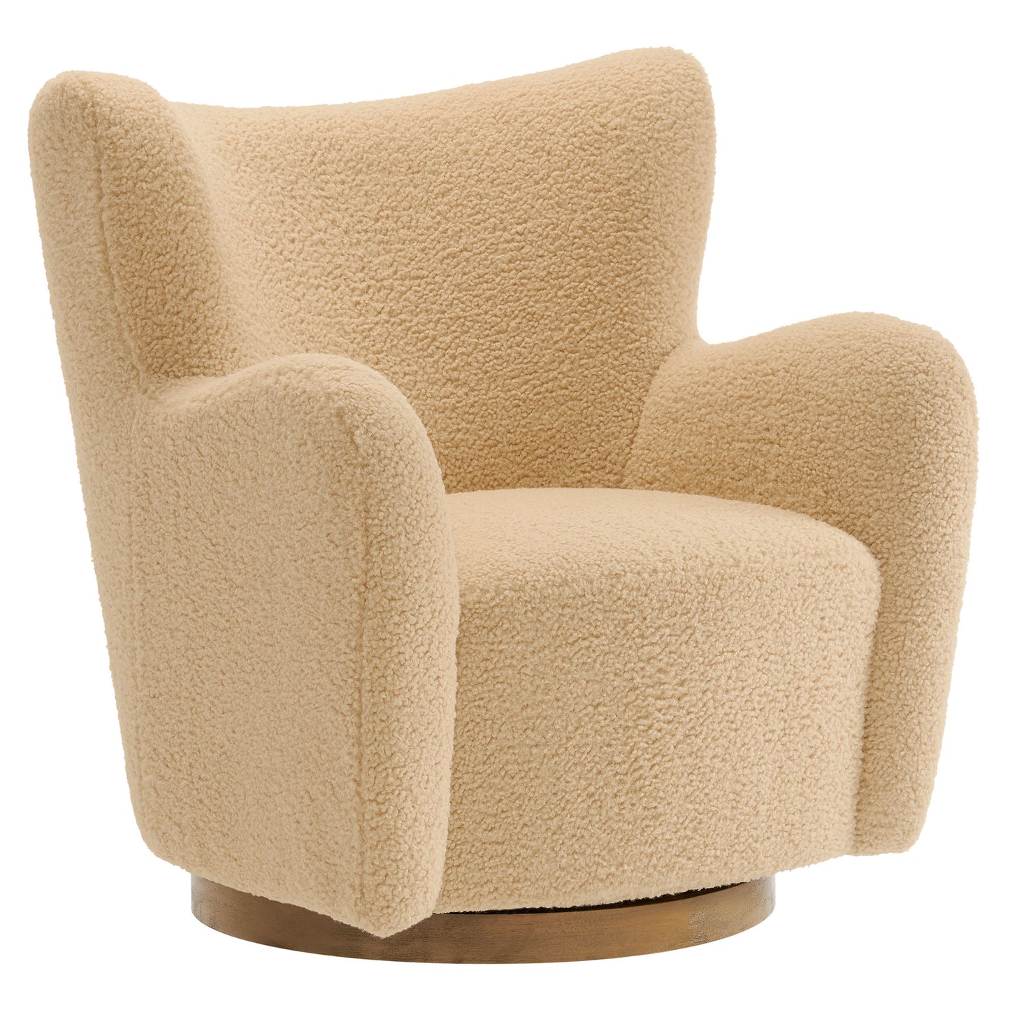 Modway - Montrose Wingback Sherpa Swivel Accent Chair by Modway  Living Room Sofas and Armchairs Brown - EEI-7105-IVO-WAL