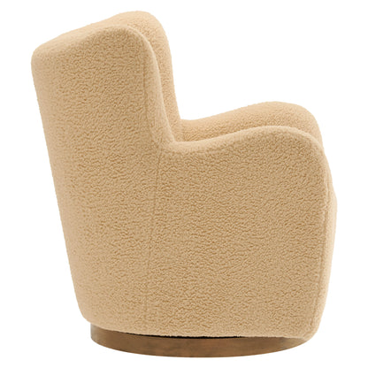 Modway - Montrose Wingback Sherpa Swivel Accent Chair by Modway  Living Room Sofas and Armchairs Brown - EEI-7105-IVO-WAL
