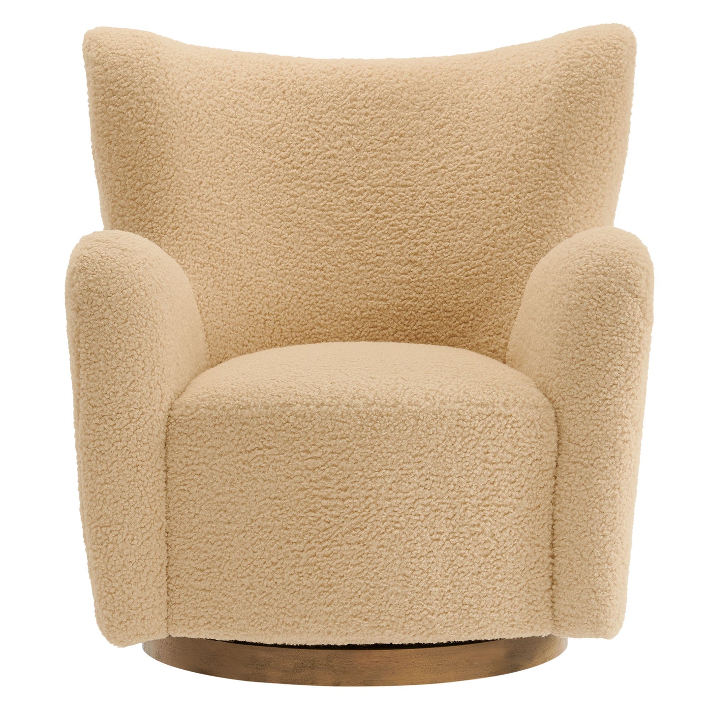 Modway - Montrose Wingback Sherpa Swivel Accent Chair by Modway  Living Room Sofas and Armchairs Brown - EEI-7105-IVO-WAL