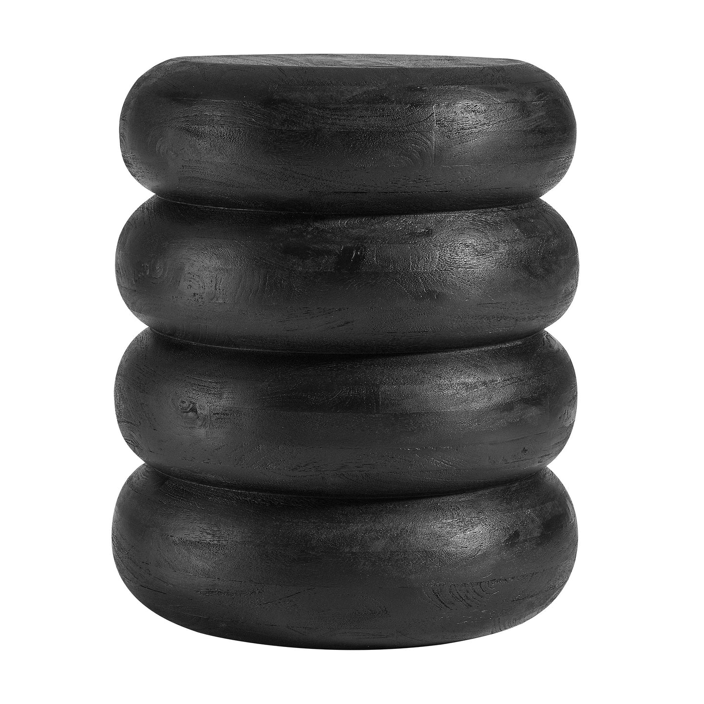 Modway - Ellery Round Stacked Wood Side Table by Modway  Living Room Tables Black - EEI-7106-BLK
