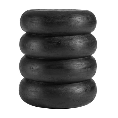 Modway - Ellery Round Stacked Wood Side Table by Modway  Living Room Tables Black - EEI-7106-BLK