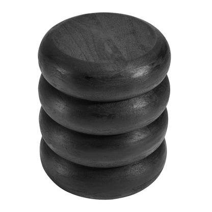 Modway - Ellery Round Stacked Wood Side Table by Modway  Living Room Tables Black - EEI-7106-BLK