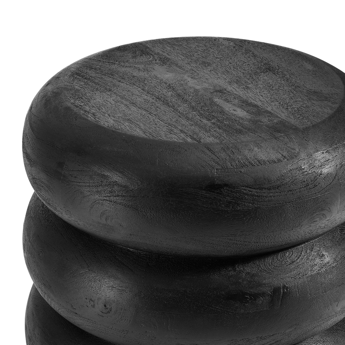 Modway - Ellery Round Stacked Wood Side Table by Modway  Living Room Tables Black - EEI-7106-BLK