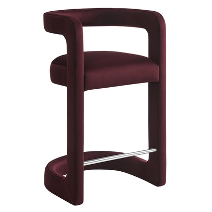 Modway - Winslow Performance Velvet Counter Stool by Modway  Bar and Dining Bar and Counter Stools Red - EEI-7107-MUL