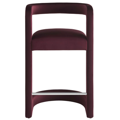 Modway - Winslow Performance Velvet Counter Stool by Modway  Bar and Dining Bar and Counter Stools Red - EEI-7107-MUL