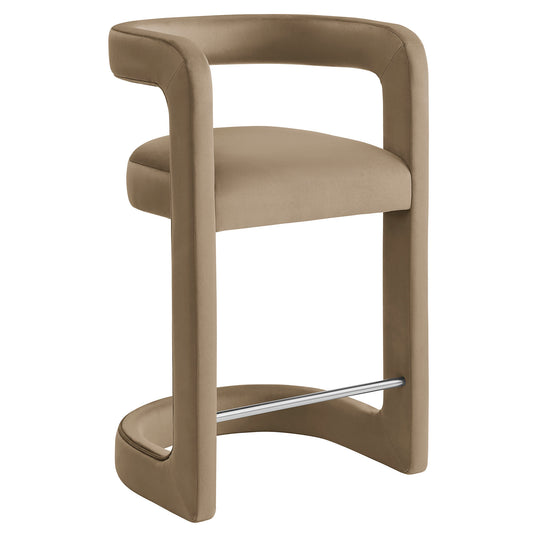 Modway - Winslow Performance Velvet Counter Stool by Modway  Bar and Dining Bar and Counter Stools Brown - EEI-7107-TAU