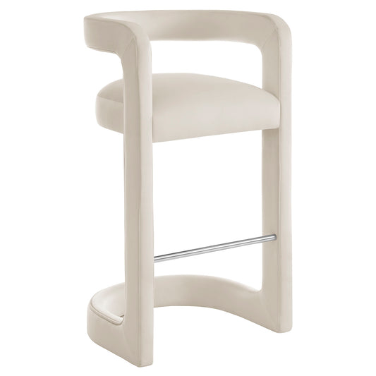 Modway - Winslow Performance Velvet Bar Stool by Modway  Bar and Dining Bar and Counter Stools White - EEI-7108-ALA