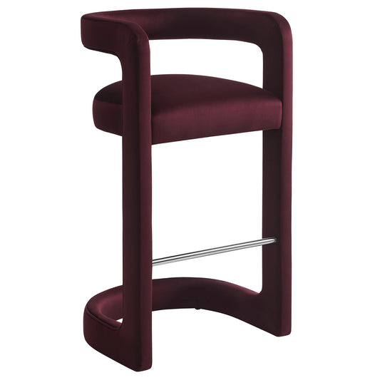 Modway - Winslow Performance Velvet Bar Stool by Modway  Bar and Dining Bar and Counter Stools Red - EEI-7108-MUL