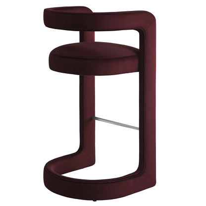 Modway - Winslow Performance Velvet Bar Stool by Modway  Bar and Dining Bar and Counter Stools Red - EEI-7108-MUL