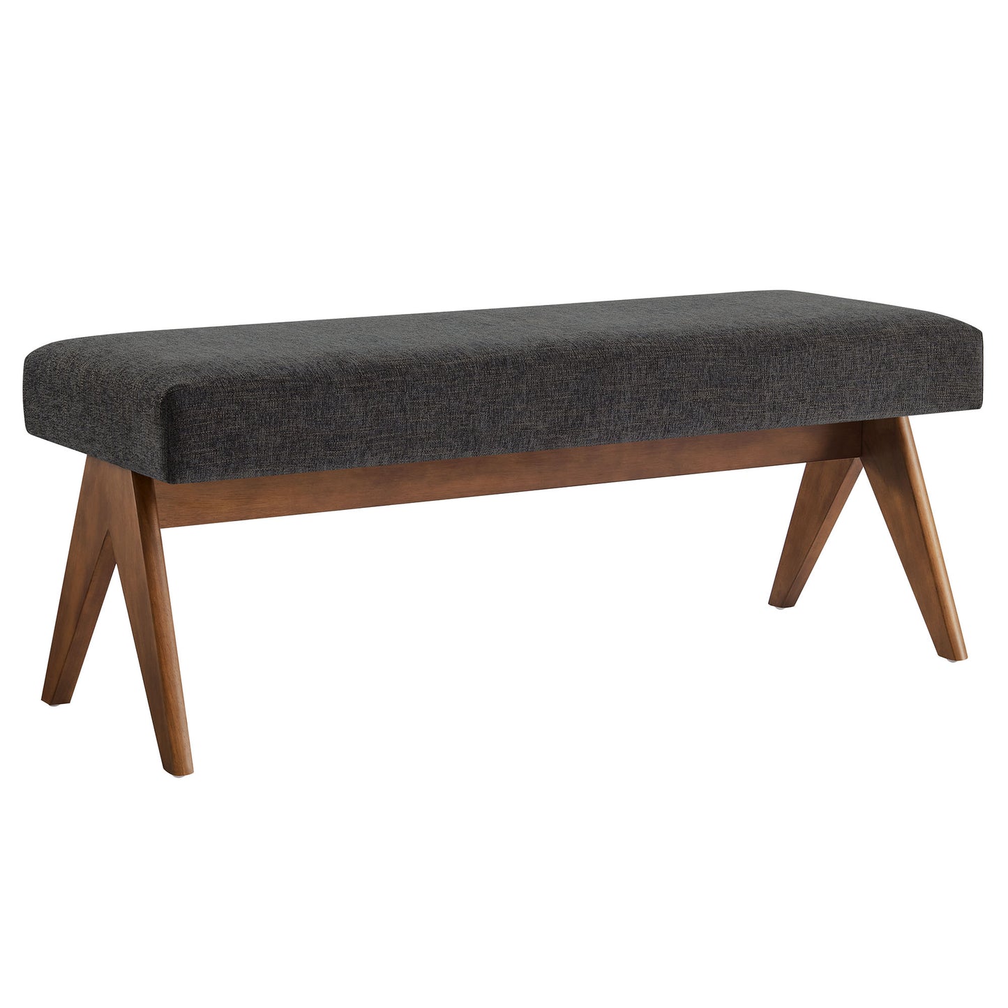 Modway - Lyra 47" Fabric Upholstered Bench by Modway  Living Room Benches and Stools Gray - EEI-7112-HDG