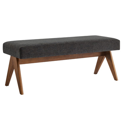 Modway - Lyra 47" Fabric Upholstered Bench by Modway  Living Room Benches and Stools Gray - EEI-7112-HDG