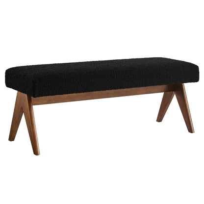 Modway - Lyra 47" Boucle Upholstered Bench by Modway  Living Room Benches and Stools Black - EEI-7113-BLK