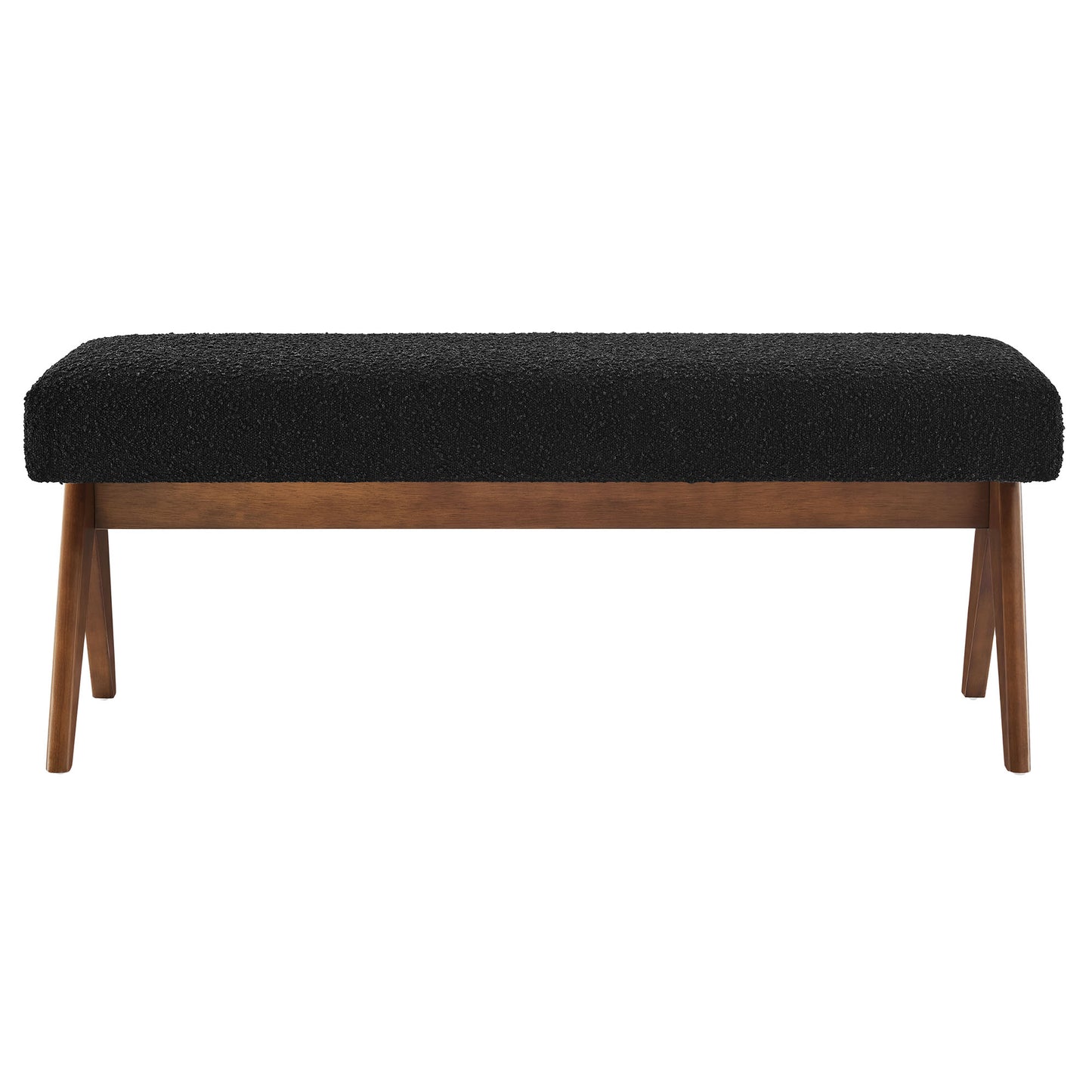 Modway - Lyra 47" Boucle Upholstered Bench by Modway  Living Room Benches and Stools Black - EEI-7113-BLK