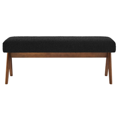 Modway - Lyra 47" Boucle Upholstered Bench by Modway  Living Room Benches and Stools Black - EEI-7113-BLK