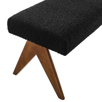 Modway - Lyra 47" Boucle Upholstered Bench by Modway  Living Room Benches and Stools Black - EEI-7113-BLK