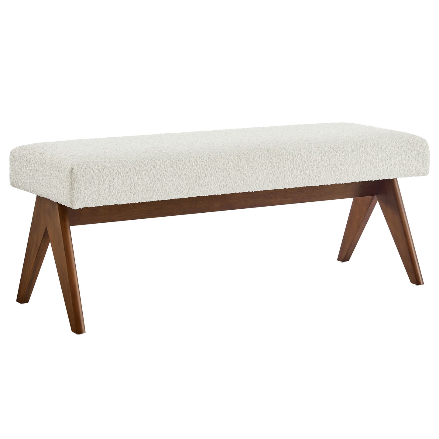 Modway - Lyra 47" Boucle Upholstered Bench by Modway  Living Room Benches and Stools Ivory - EEI-7113-IVO