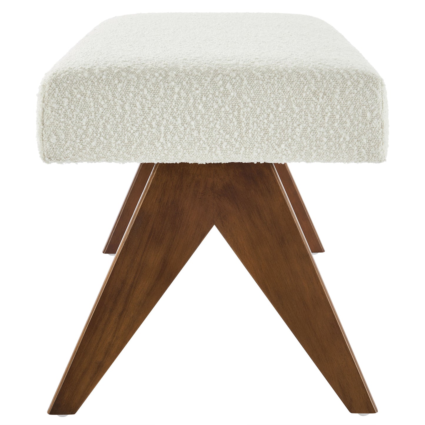 Modway - Lyra 47" Boucle Upholstered Bench by Modway  Living Room Benches and Stools Ivory - EEI-7113-IVO