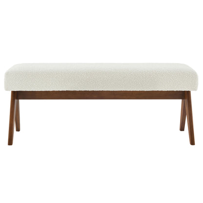 Modway - Lyra 47" Boucle Upholstered Bench by Modway  Living Room Benches and Stools Ivory - EEI-7113-IVO