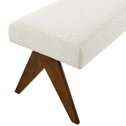 Modway - Lyra 47" Boucle Upholstered Bench by Modway  Living Room Benches and Stools Ivory - EEI-7113-IVO
