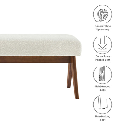 Modway - Lyra 47" Boucle Upholstered Bench by Modway  Living Room Benches and Stools Ivory - EEI-7113-IVO