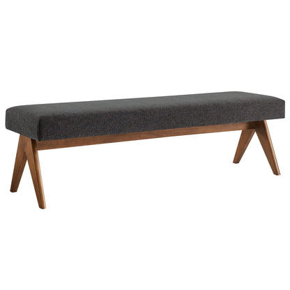 Modway - Lyra 63" Fabric Upholstered Bench by Modway  Living Room Benches and Stools Gray - EEI-7114-HDG