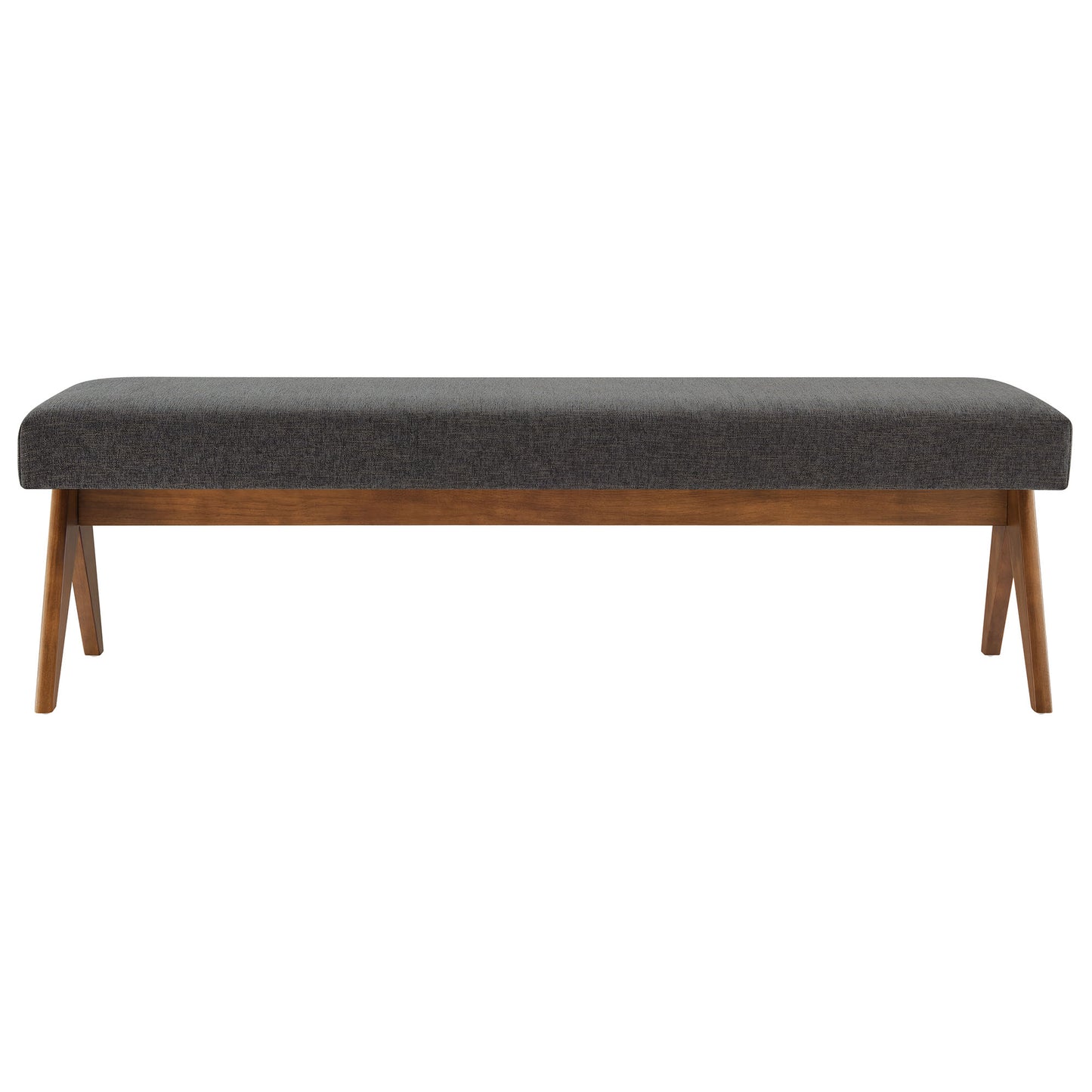 Modway - Lyra 63" Fabric Upholstered Bench by Modway  Living Room Benches and Stools Gray - EEI-7114-HDG