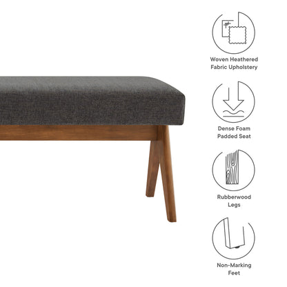 Modway - Lyra 63" Fabric Upholstered Bench by Modway  Living Room Benches and Stools Gray - EEI-7114-HDG