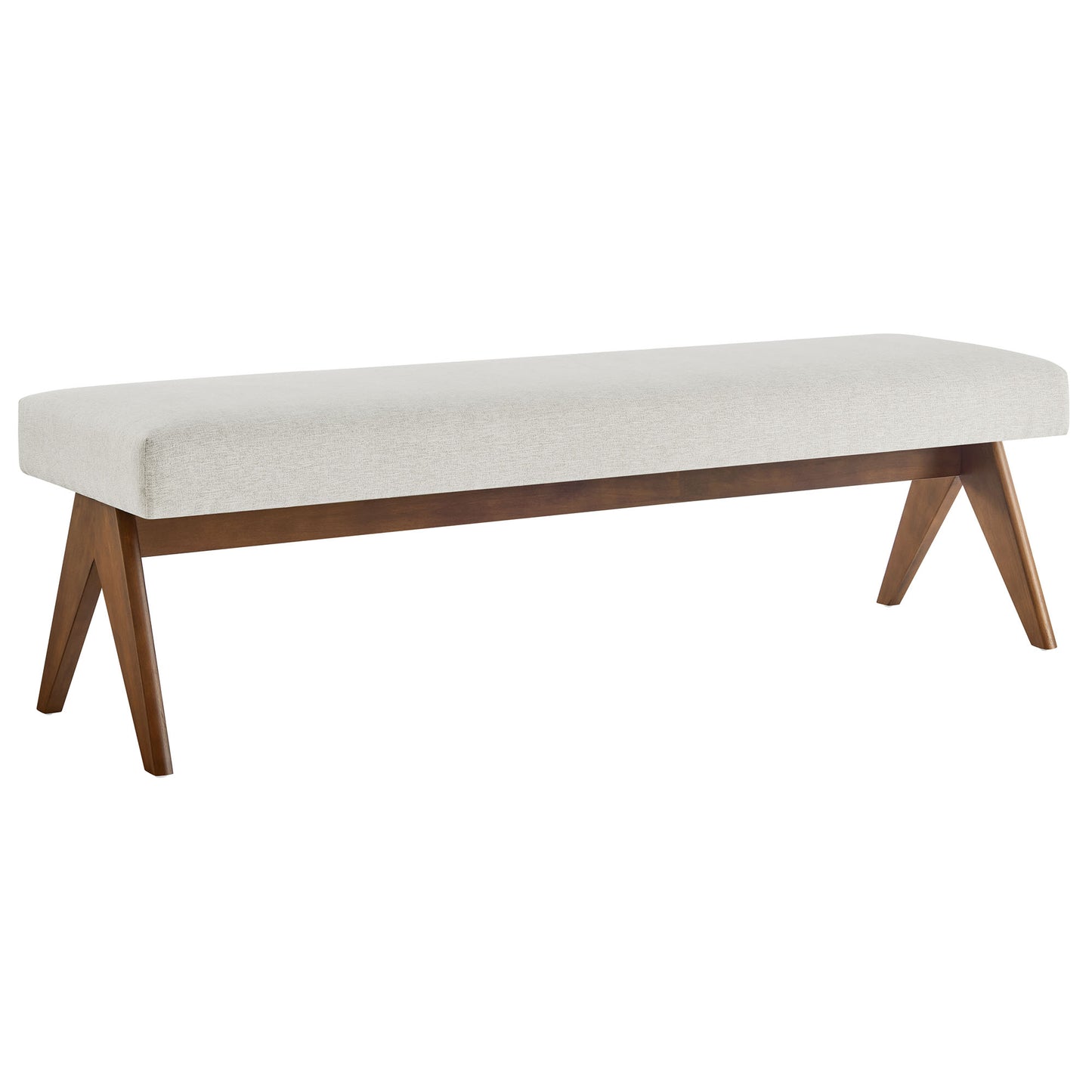 Modway - Lyra 63" Fabric Upholstered Bench by Modway  Living Room Benches and Stools Ivory - EEI-7114-HEI