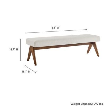 Modway - Lyra 63" Fabric Upholstered Bench by Modway  Living Room Benches and Stools Ivory - EEI-7114-HEI