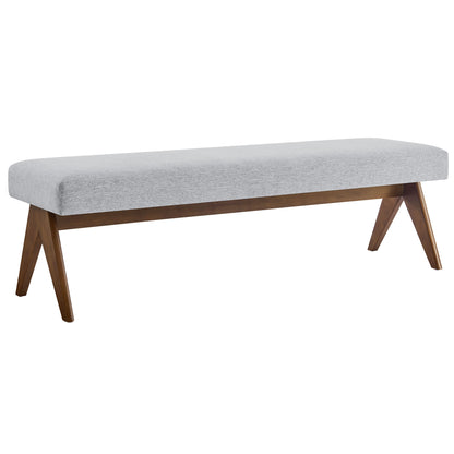 Modway - Lyra 63" Fabric Upholstered Bench by Modway  Living Room Benches and Stools Gray - EEI-7114-HLG