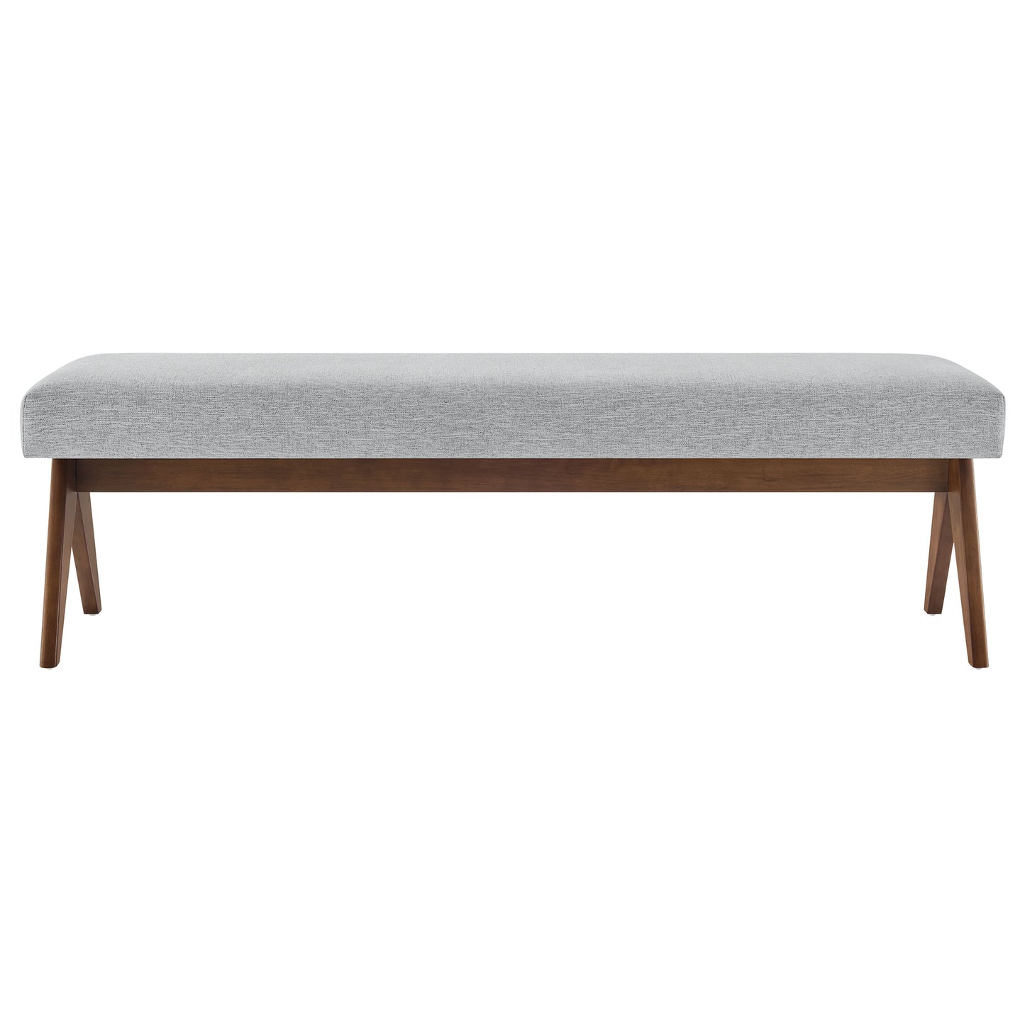Modway - Lyra 63" Fabric Upholstered Bench by Modway  Living Room Benches and Stools Gray - EEI-7114-HLG
