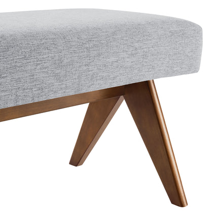 Modway - Lyra 63" Fabric Upholstered Bench by Modway  Living Room Benches and Stools Gray - EEI-7114-HLG