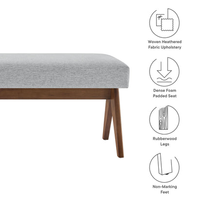 Modway - Lyra 63" Fabric Upholstered Bench by Modway  Living Room Benches and Stools Gray - EEI-7114-HLG