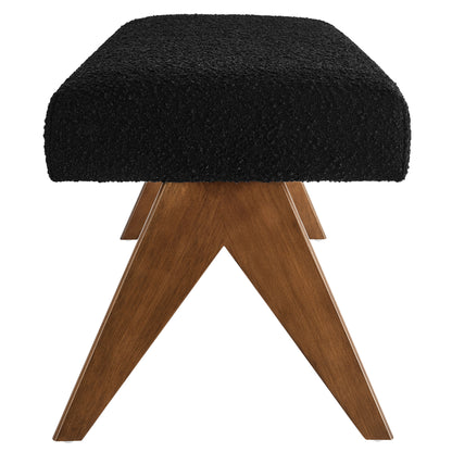 Modway - Lyra 63" Boucle Upholstered Bench by Modway  Living Room Benches and Stools Black - EEI-7115-BLK
