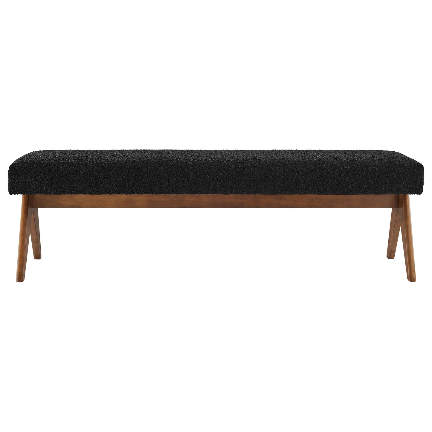 Modway - Lyra 63" Boucle Upholstered Bench by Modway  Living Room Benches and Stools Black - EEI-7115-BLK