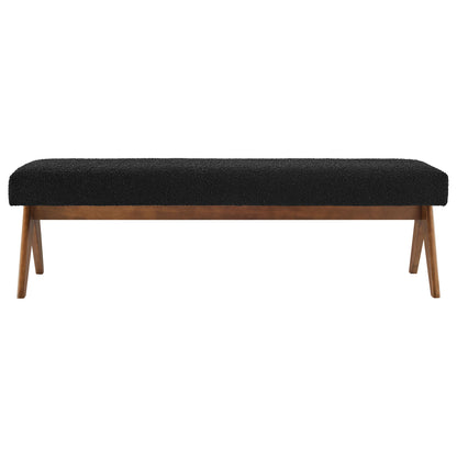 Modway - Lyra 63" Boucle Upholstered Bench by Modway  Living Room Benches and Stools Black - EEI-7115-BLK