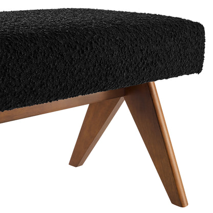 Modway - Lyra 63" Boucle Upholstered Bench by Modway  Living Room Benches and Stools Black - EEI-7115-BLK