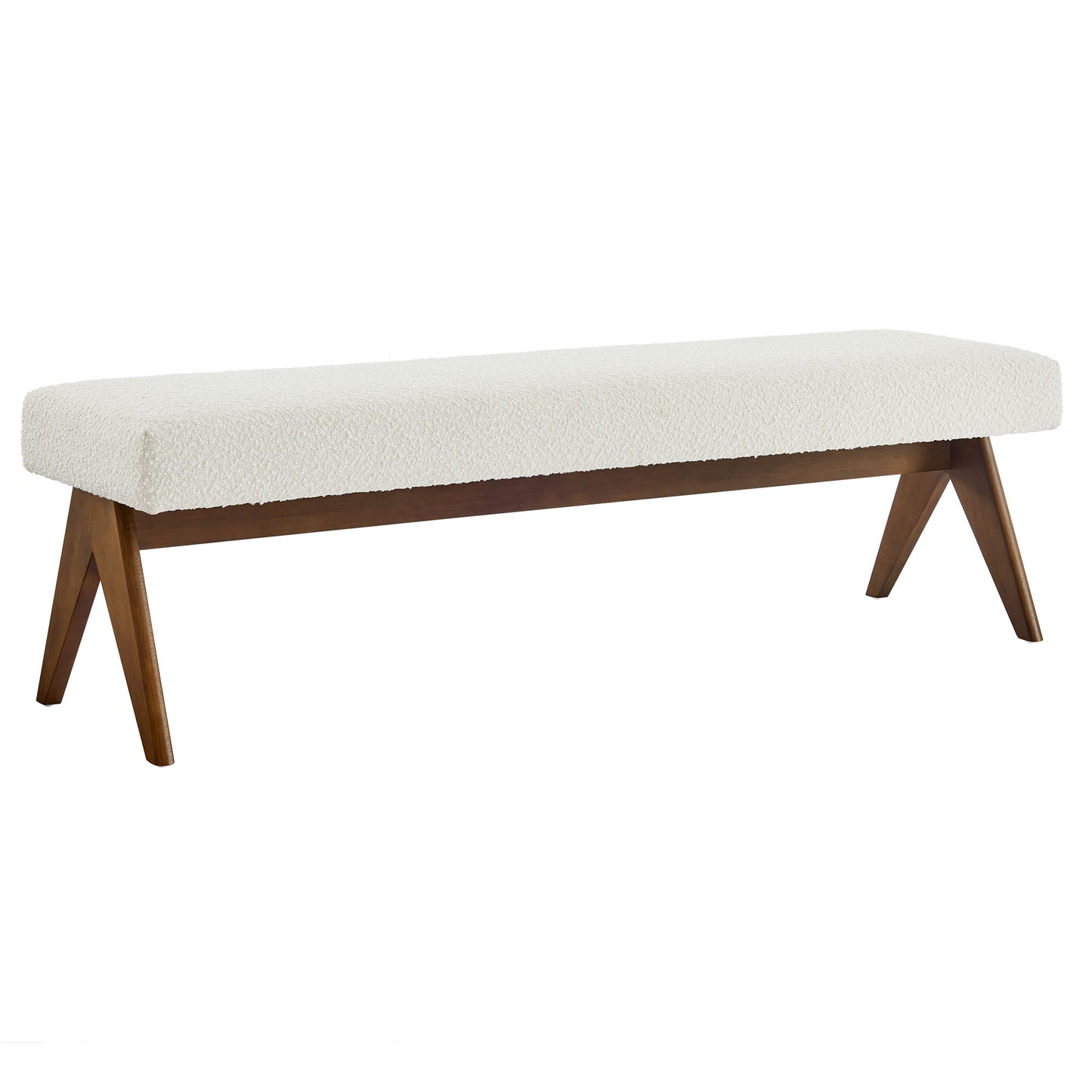 Modway - Lyra 63" Boucle Upholstered Bench by Modway  Living Room Benches and Stools Ivory - EEI-7115-IVO