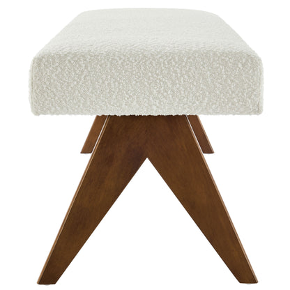 Modway - Lyra 63" Boucle Upholstered Bench by Modway  Living Room Benches and Stools Ivory - EEI-7115-IVO