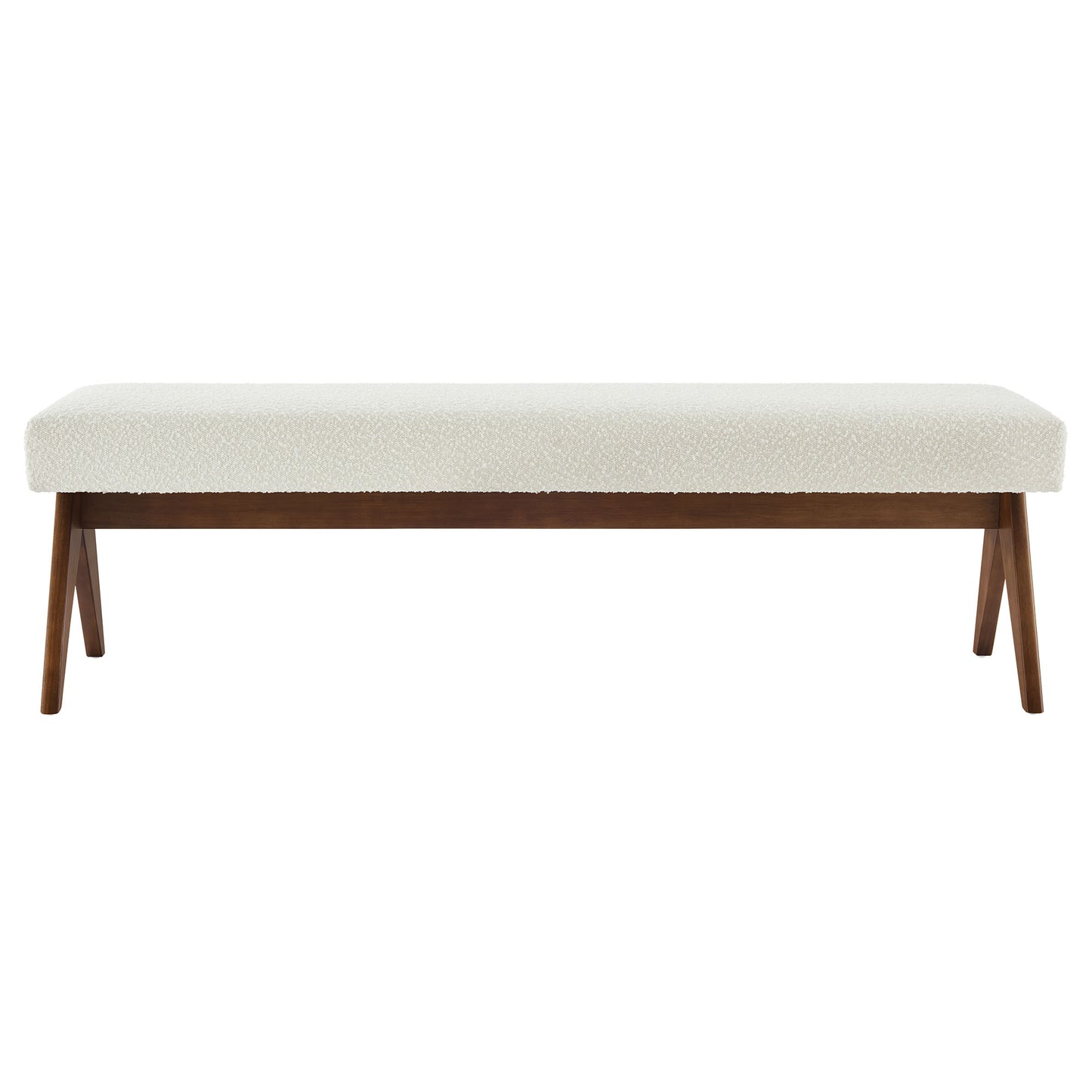 Modway - Lyra 63" Boucle Upholstered Bench by Modway  Living Room Benches and Stools Ivory - EEI-7115-IVO