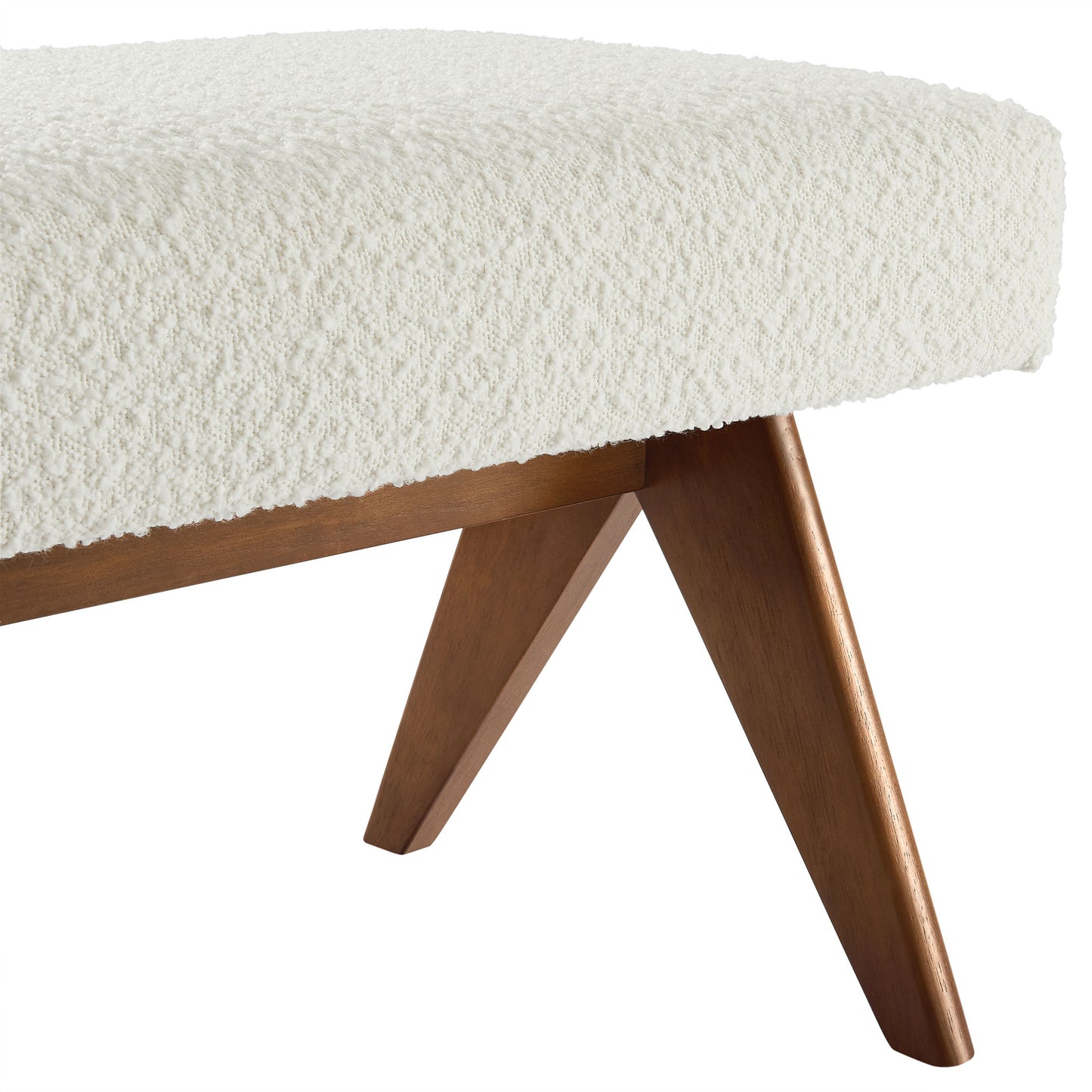 Modway - Lyra 63" Boucle Upholstered Bench by Modway  Living Room Benches and Stools Ivory - EEI-7115-IVO