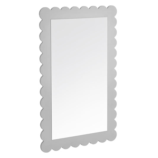 Modway - Emmeline Scalloped Rectangle Wall Mirror by Modway  Bedroom Case Goods Gray - EEI-7116-LGR