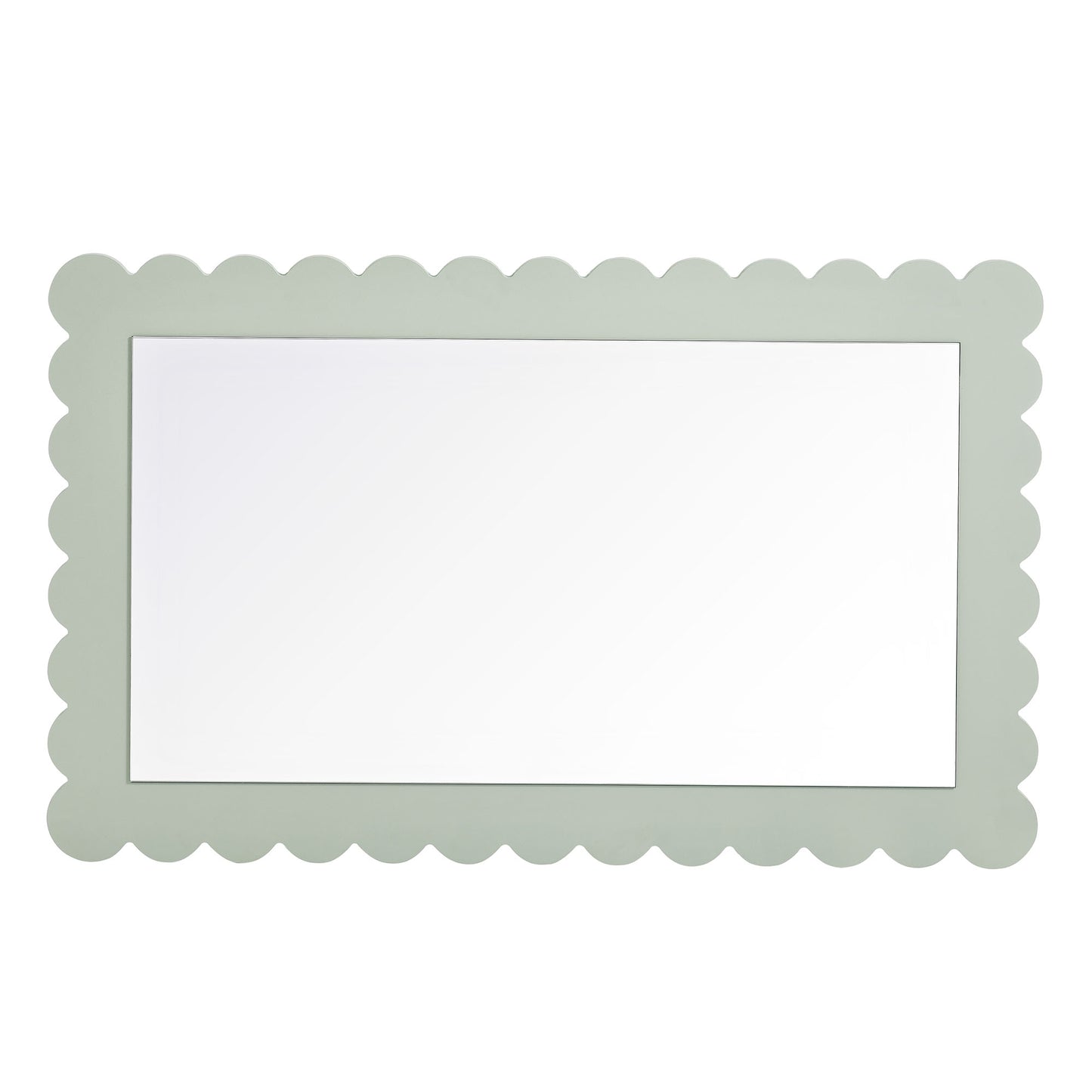 Modway - Emmeline Scalloped Rectangle Wall Mirror by Modway  Bedroom Case Goods Green - EEI-7116-SGE