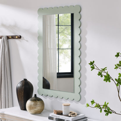 Modway - Emmeline Scalloped Rectangle Wall Mirror by Modway  Bedroom Case Goods Green - EEI-7116-SGE