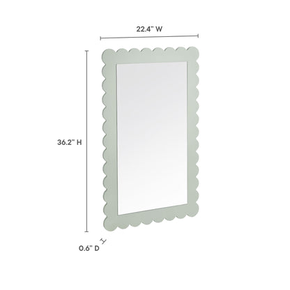 Modway - Emmeline Scalloped Rectangle Wall Mirror by Modway  Bedroom Case Goods Green - EEI-7116-SGE