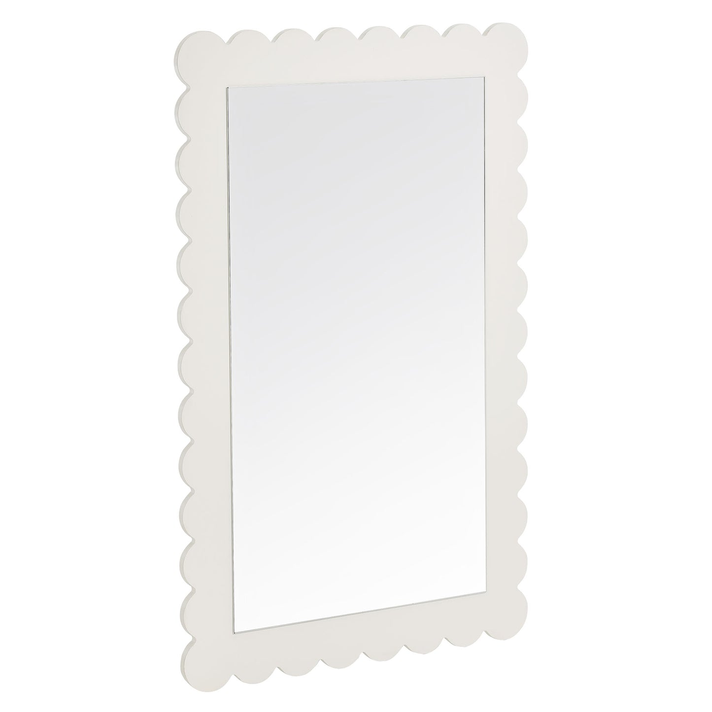 Modway - Emmeline Scalloped Rectangle Wall Mirror by Modway  Bedroom Case Goods White - EEI-7116-WHI