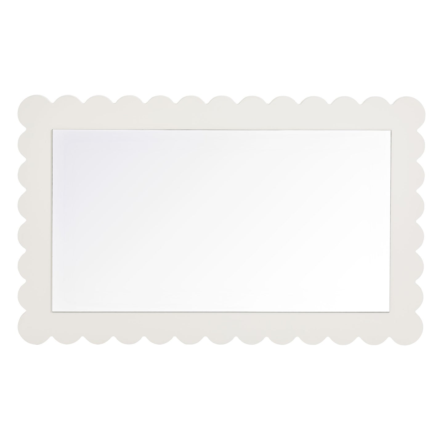 Modway - Emmeline Scalloped Rectangle Wall Mirror by Modway  Bedroom Case Goods White - EEI-7116-WHI