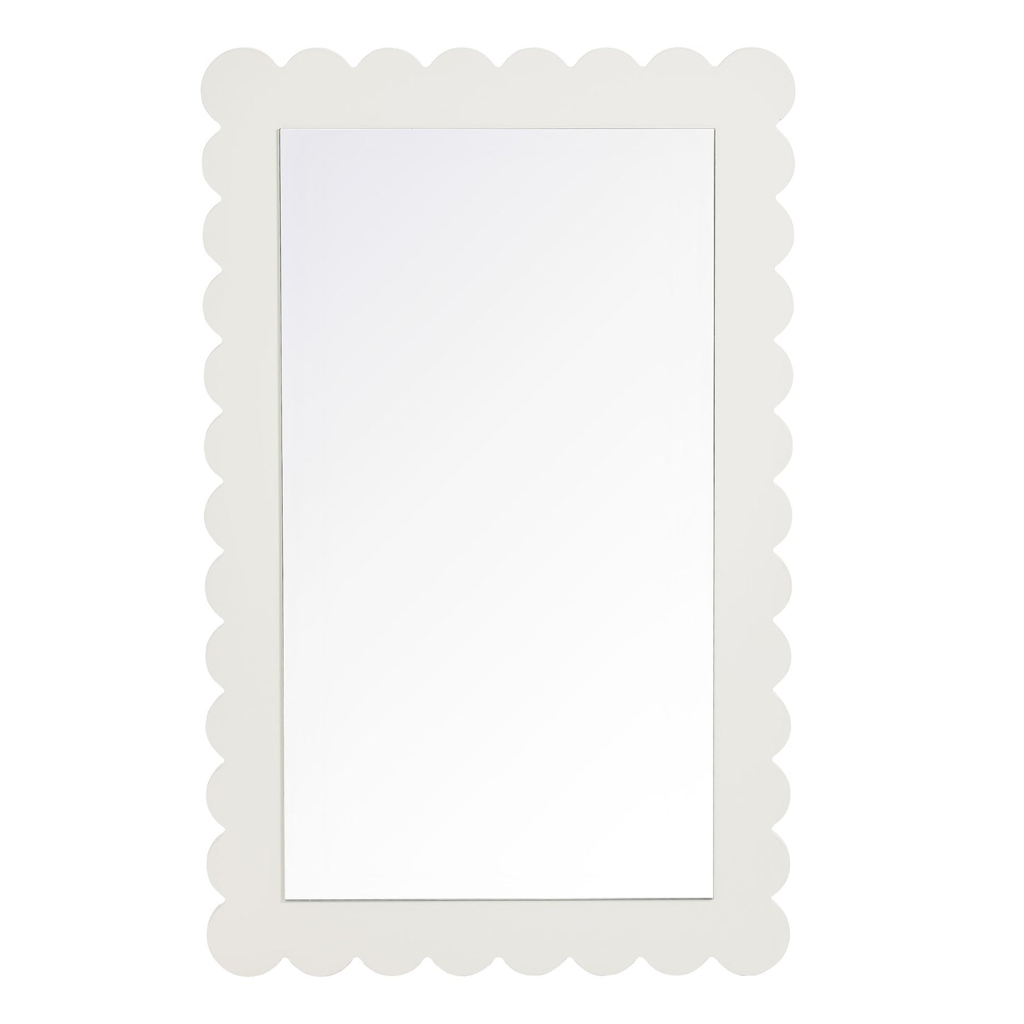 Modway - Emmeline Scalloped Rectangle Wall Mirror by Modway  Bedroom Case Goods White - EEI-7116-WHI