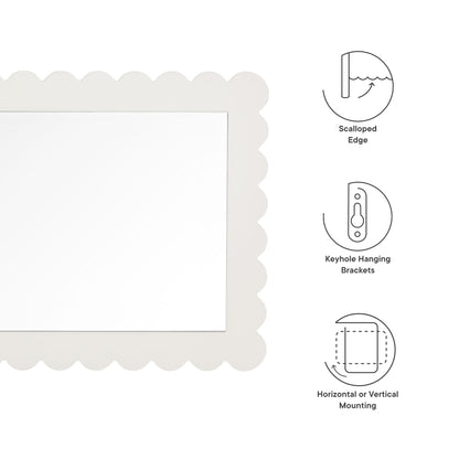 Modway - Emmeline Scalloped Rectangle Wall Mirror by Modway  Bedroom Case Goods White - EEI-7116-WHI